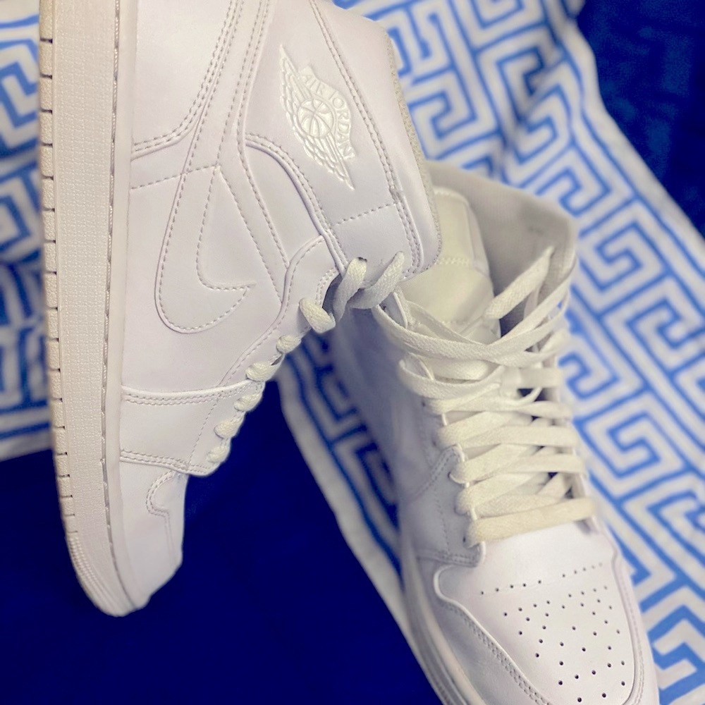 White High-Top Jordan 1’s Sneakers